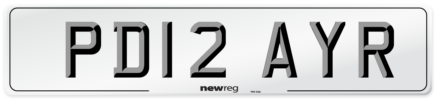 PD12 AYR Number Plate from New Reg